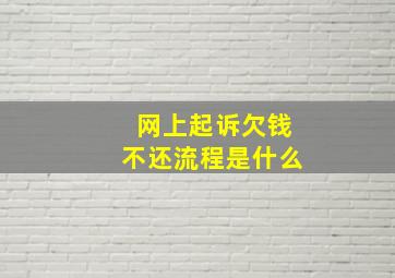 网上起诉欠钱不还流程是什么