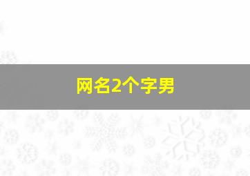 网名2个字男