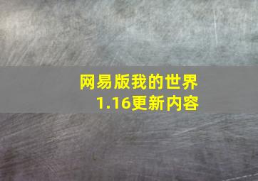 网易版我的世界1.16更新内容