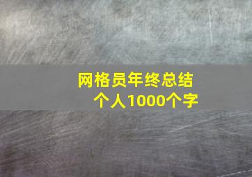 网格员年终总结个人1000个字