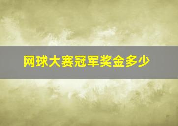 网球大赛冠军奖金多少