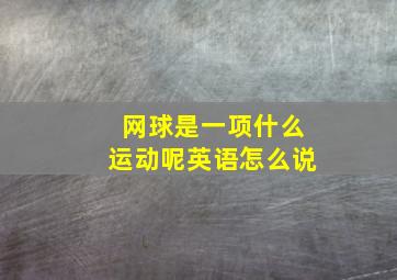 网球是一项什么运动呢英语怎么说