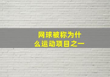 网球被称为什么运动项目之一