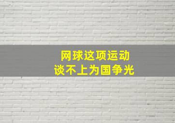 网球这项运动谈不上为国争光