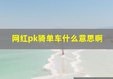 网红pk骑单车什么意思啊