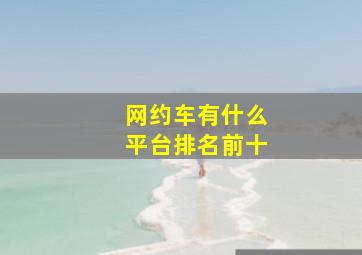 网约车有什么平台排名前十