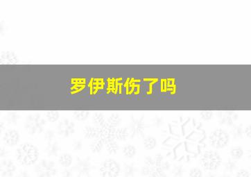 罗伊斯伤了吗