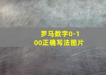 罗马数字0-100正确写法图片