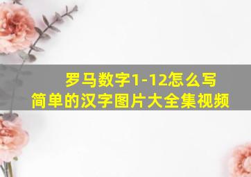 罗马数字1-12怎么写简单的汉字图片大全集视频