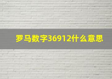 罗马数字36912什么意思