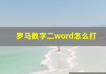 罗马数字二word怎么打