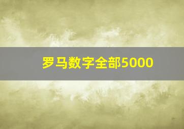 罗马数字全部5000