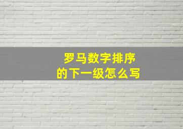 罗马数字排序的下一级怎么写