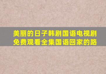 美丽的日子韩剧国语电视剧免费观看全集国语回家的路