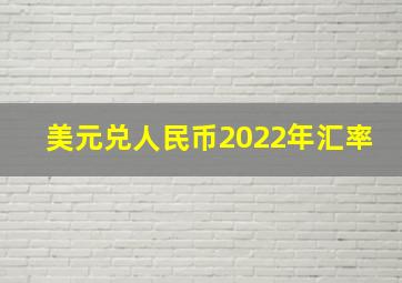 美元兑人民币2022年汇率