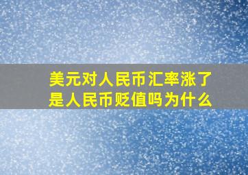 美元对人民币汇率涨了是人民币贬值吗为什么