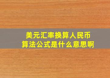 美元汇率换算人民币算法公式是什么意思啊