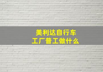 美利达自行车工厂普工做什么