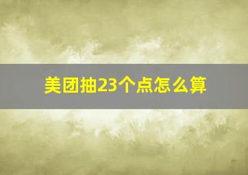 美团抽23个点怎么算