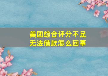 美团综合评分不足无法借款怎么回事