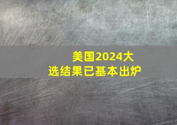 美国2024大选结果已基本出炉