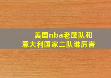 美国nba老鹰队和意大利国家二队谁厉害