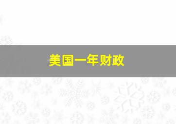 美国一年财政