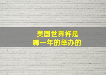 美国世界杯是哪一年的举办的