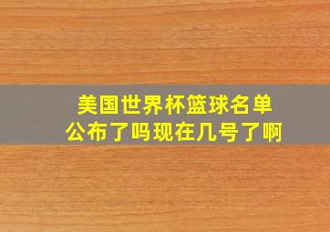 美国世界杯篮球名单公布了吗现在几号了啊