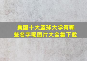 美国十大篮球大学有哪些名字呢图片大全集下载