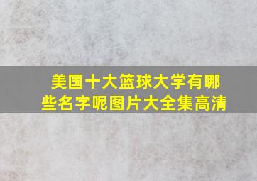 美国十大篮球大学有哪些名字呢图片大全集高清