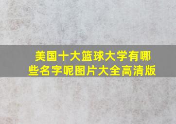 美国十大篮球大学有哪些名字呢图片大全高清版