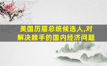 美国历届总统候选人,对解决棘手的国内经济问题