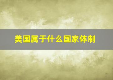 美国属于什么国家体制