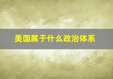 美国属于什么政治体系