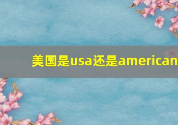 美国是usa还是american