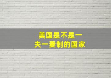 美国是不是一夫一妻制的国家