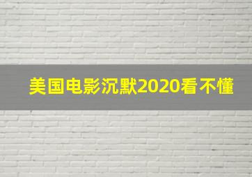 美国电影沉默2020看不懂