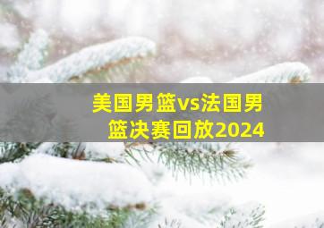 美国男篮vs法国男篮决赛回放2024