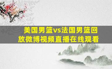 美国男篮vs法国男篮回放微博视频直播在线观看