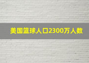 美国篮球人口2300万人数