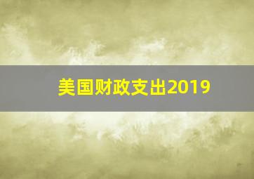 美国财政支出2019