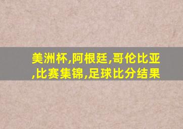 美洲杯,阿根廷,哥伦比亚,比赛集锦,足球比分结果