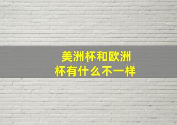 美洲杯和欧洲杯有什么不一样