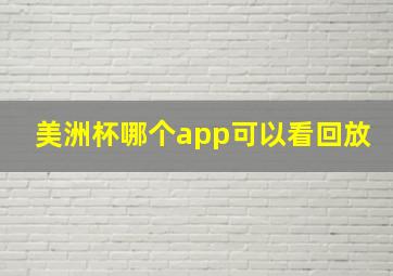 美洲杯哪个app可以看回放