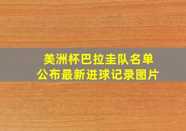 美洲杯巴拉圭队名单公布最新进球记录图片