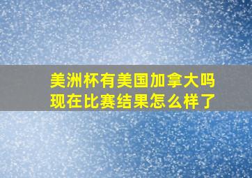 美洲杯有美国加拿大吗现在比赛结果怎么样了