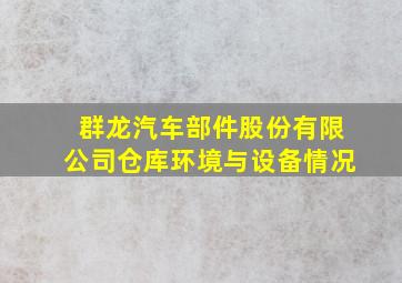 群龙汽车部件股份有限公司仓库环境与设备情况