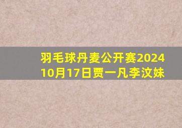 羽毛球丹麦公开赛202410月17日贾一凡李汶妹