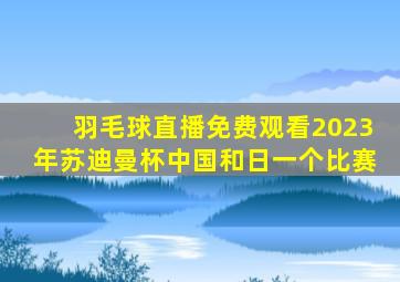 羽毛球直播免费观看2023年苏迪曼杯中国和日一个比赛